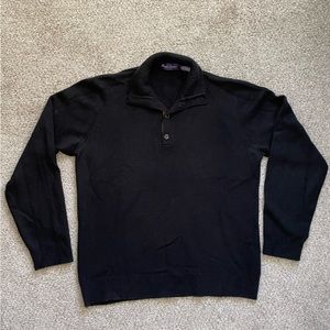 Ralph Lauren Purple Label 100% Cashmere Made in Italy Quarter Button Pullover